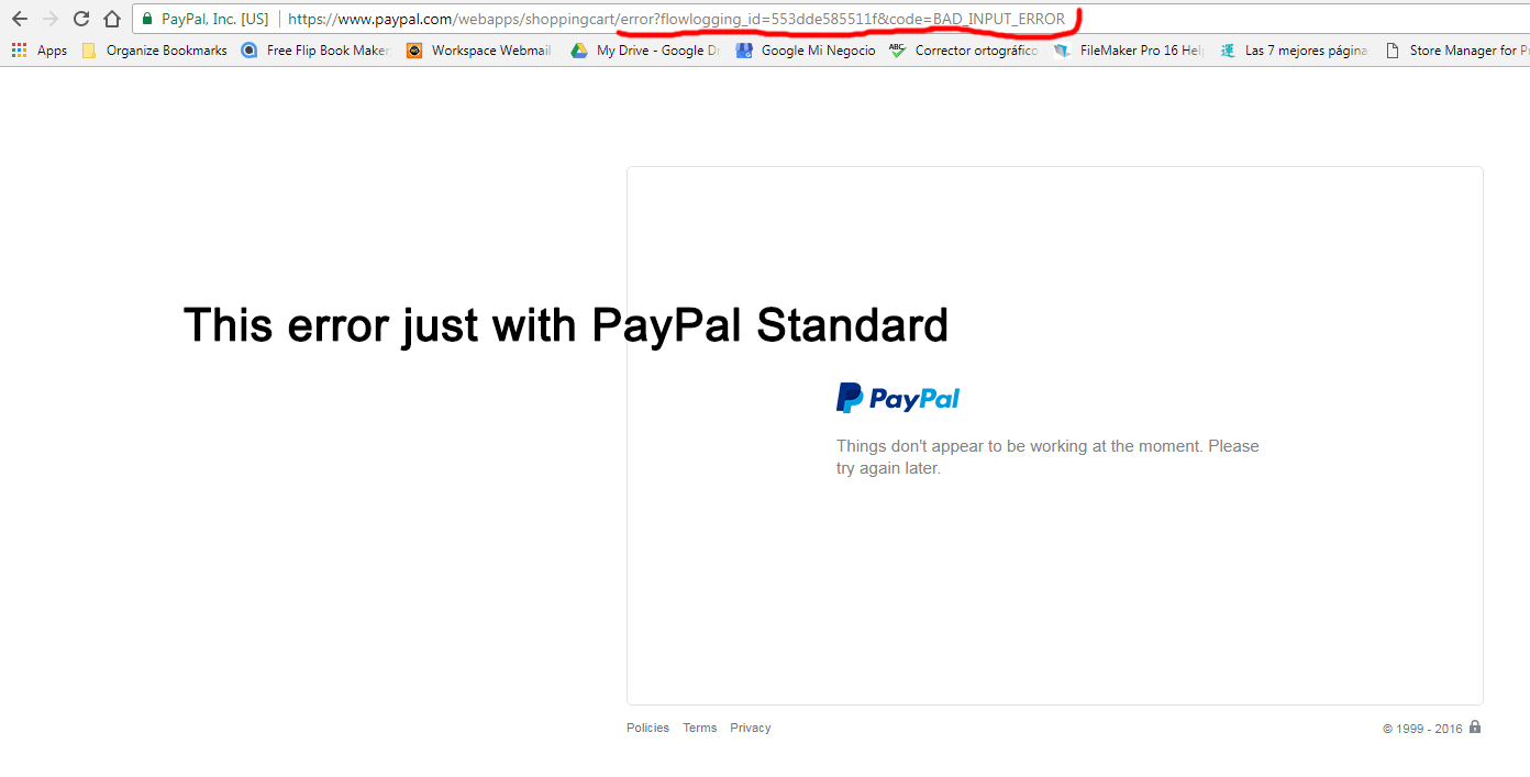 paypal website payment pro error codes