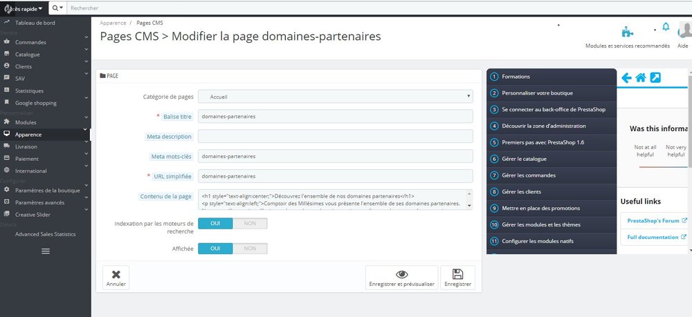 Problème affichage Prestashop - Page CMS.JPG