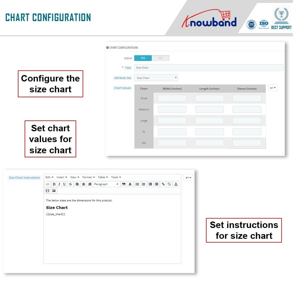 Prestashop Size Chart