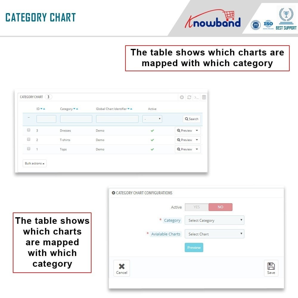 Prestashop Size Chart