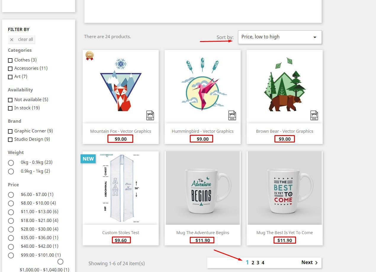 Sorting does not work. Price, low to high - Configuring and using  PrestaShop - PrestaShop Forums