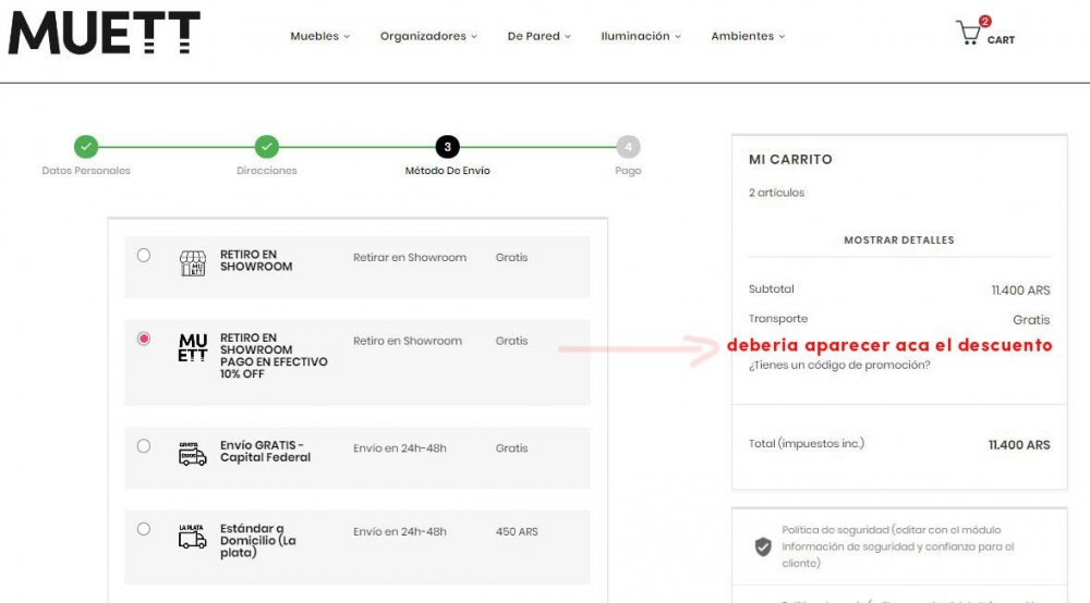 metodo de envio seleccionado.JPG