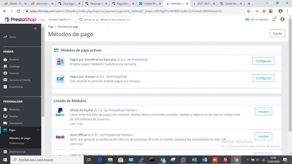 En los metodos de pagos no se muestra.JPG