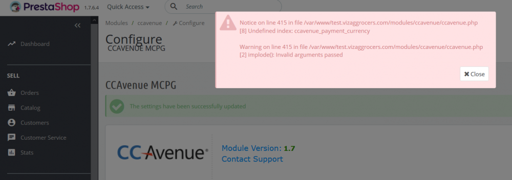 Prestashop-CCAvenue-Configuration-Error.PNG