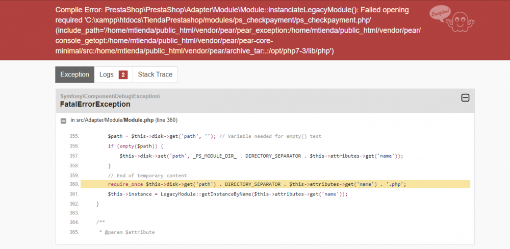error al momento de configurar preferencias en prestashop.png