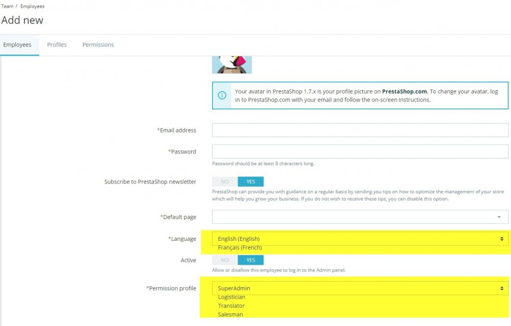 Bug Prestashop Add new Employee - Prestashop SEO modules demo 1.7.jpg