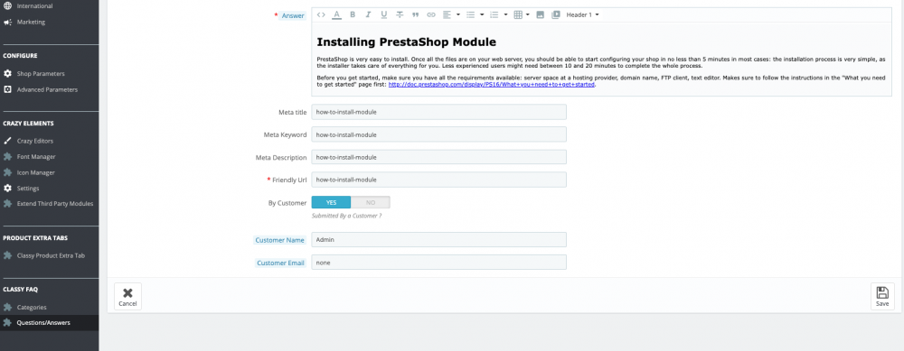 prestashop faq module free