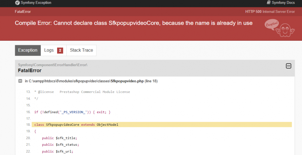 2024-11-25 11_22_09-Compile Error_ Cannot declare class SfkpopupvideoCore, because the name is alrea.png