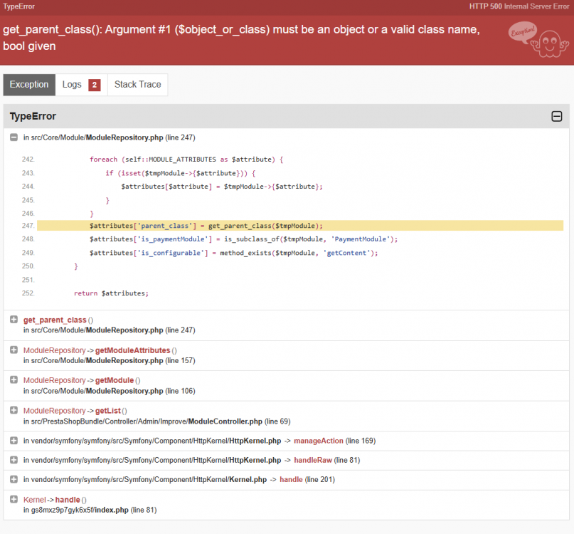 PrestaShop module Error.png