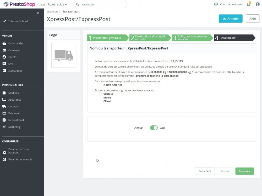 Transporteurs  XpressPostExpressPost Recap.jpg