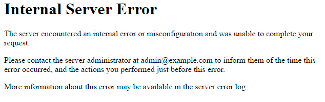 What is a 500 error?
