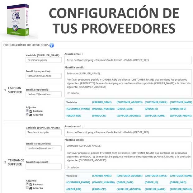 Módulo	Dropshipping – Emails a Proveedores y Transportistas