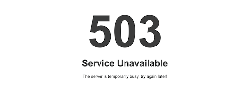 Error 503 - Service anavailable