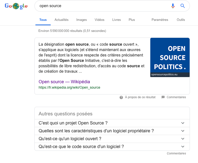 Featured snippet et People Also Ask